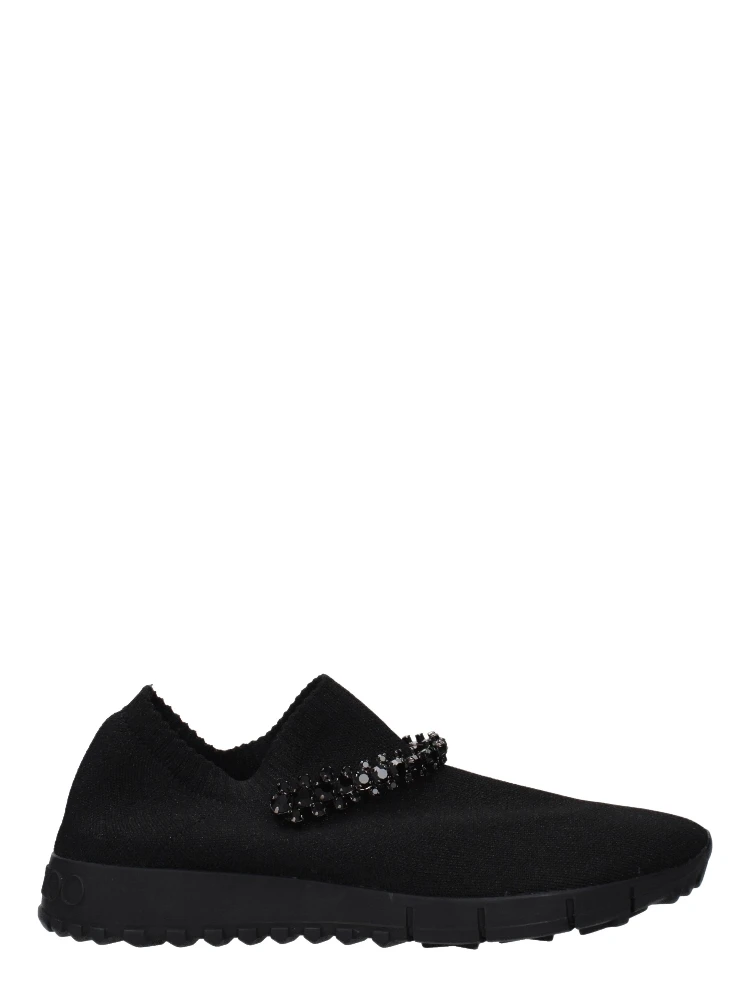 Black Fabric Slip-On Loafers