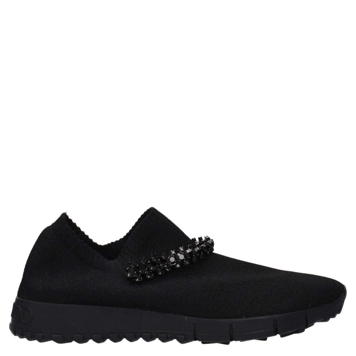 Black Fabric Slip-On Loafers
