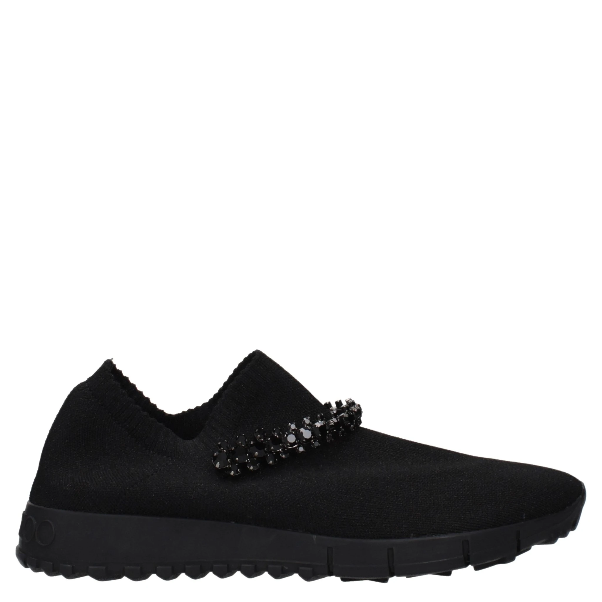 Black Fabric Slip-On Loafers