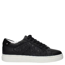 Black Leather Low Top Sneakers