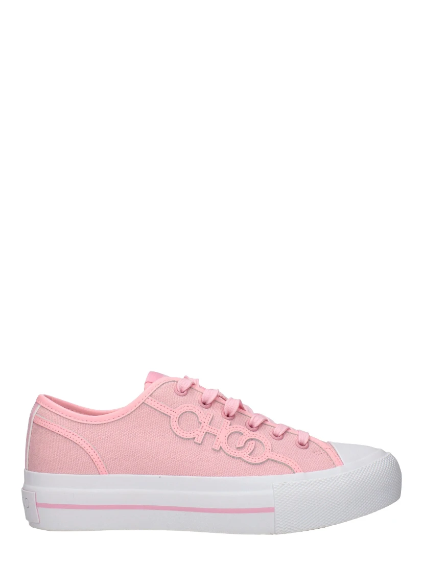 Pink Fabric Low Top Sneakers