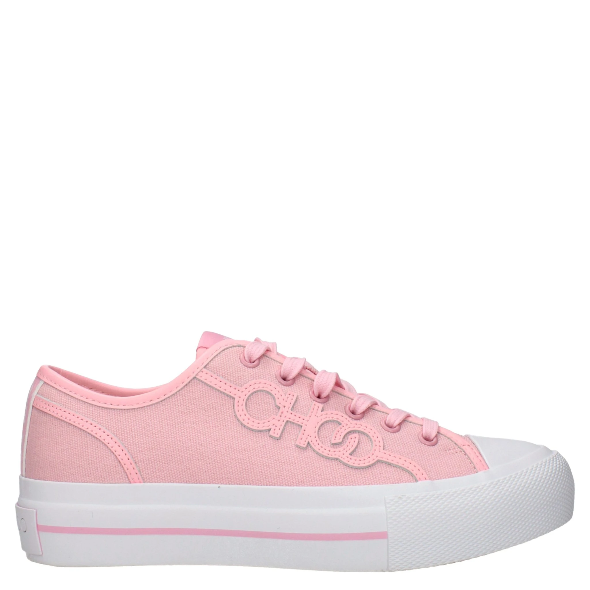 Pink Fabric Low Top Sneakers