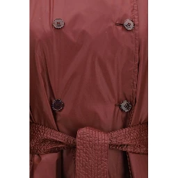 Bordeaux Polyamide Trench Coat