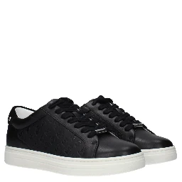 Black Leather Low Top Sneakers