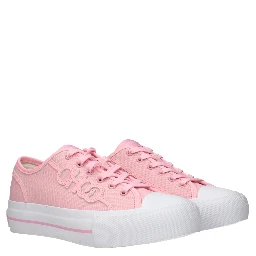 Pink Fabric Low Top Sneakers