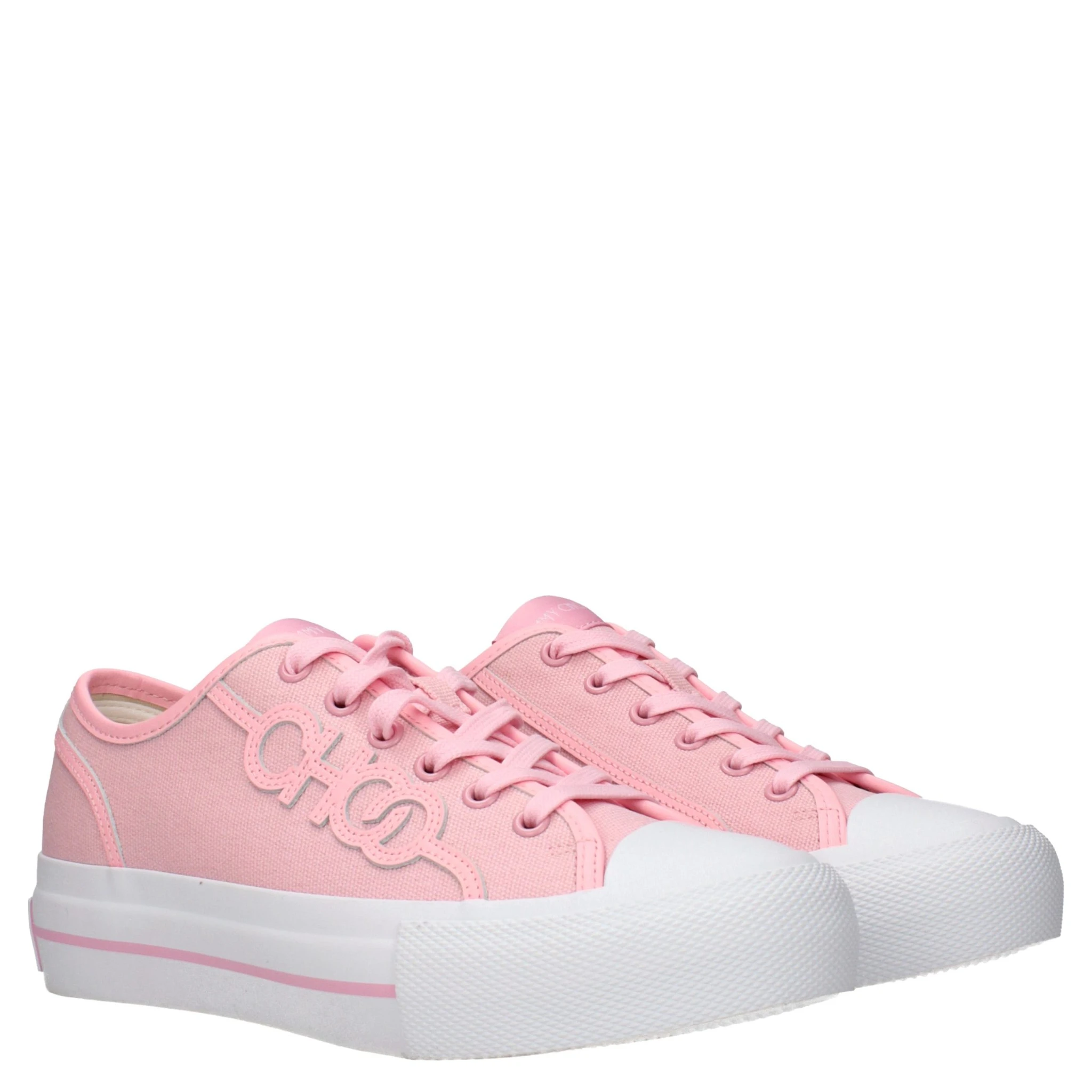 Pink Fabric Low Top Sneakers