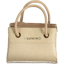 Beige Polyurethane Women Handbag