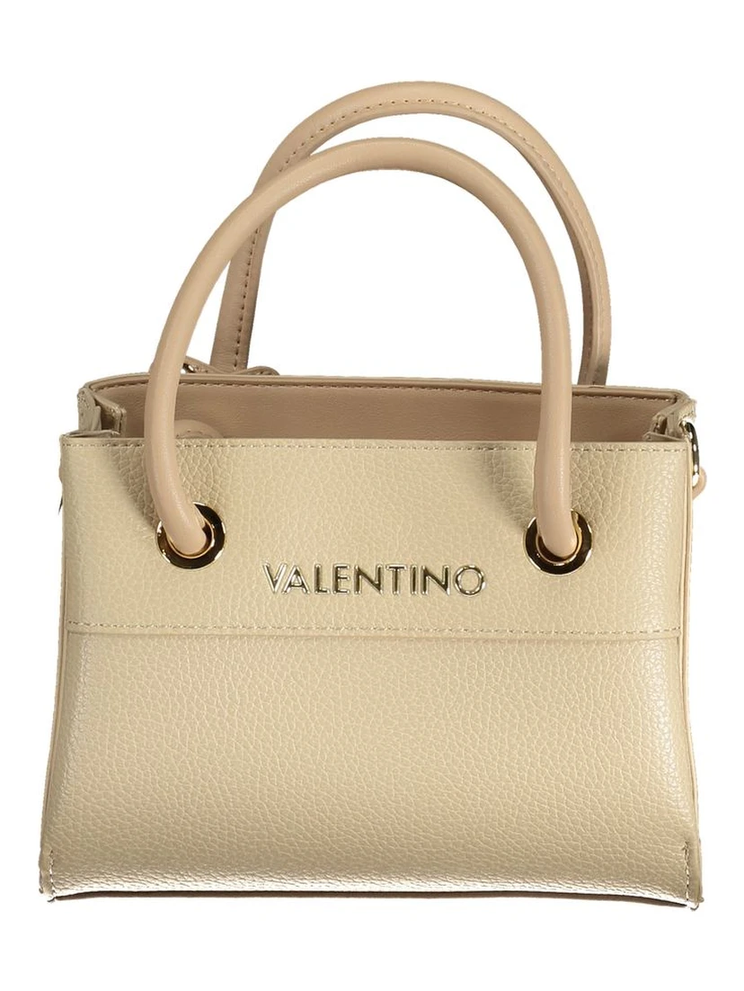 Beige Polyurethane Women Handbag