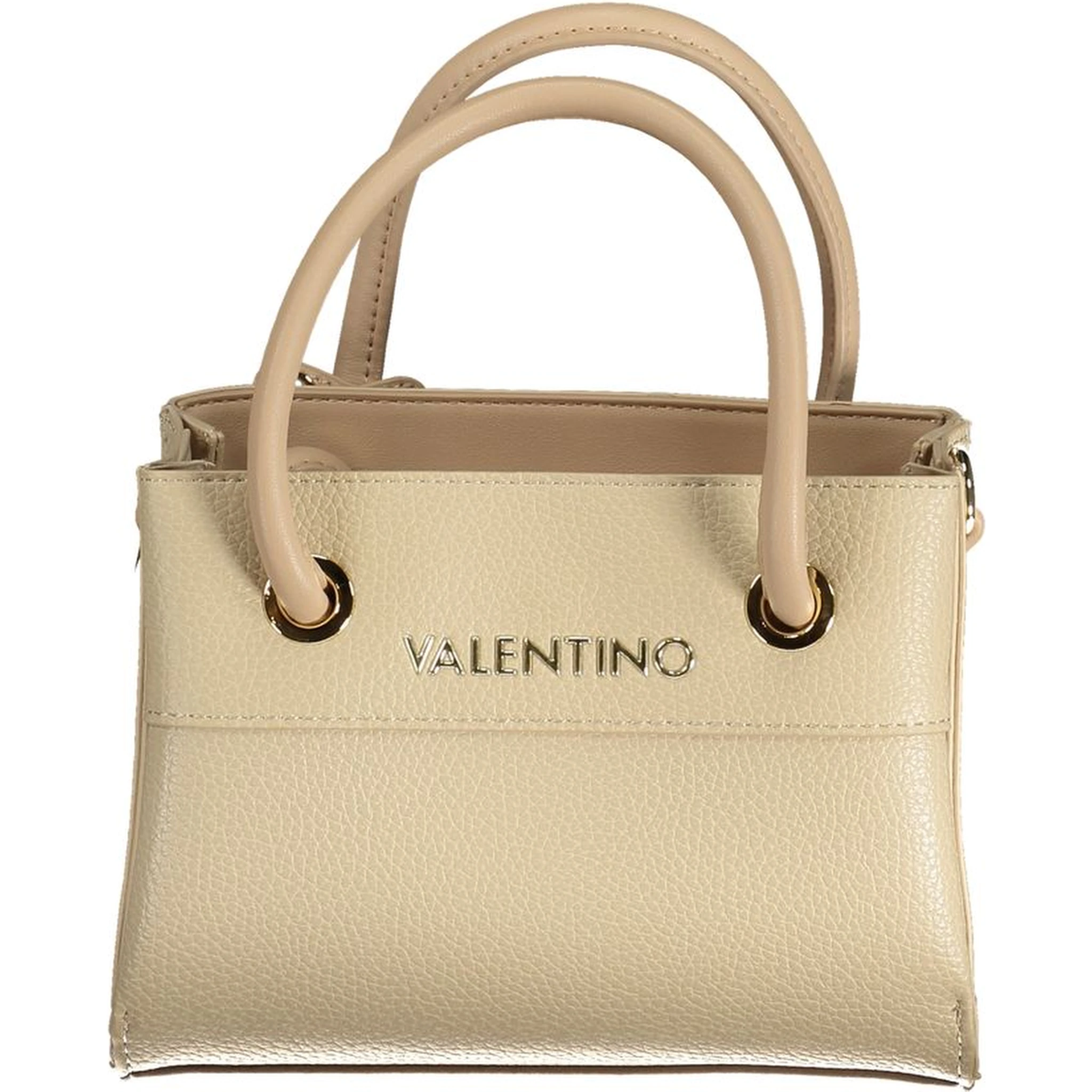 Beige Polyurethane Women Handbag