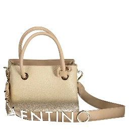 Beige Polyurethane Women Handbag