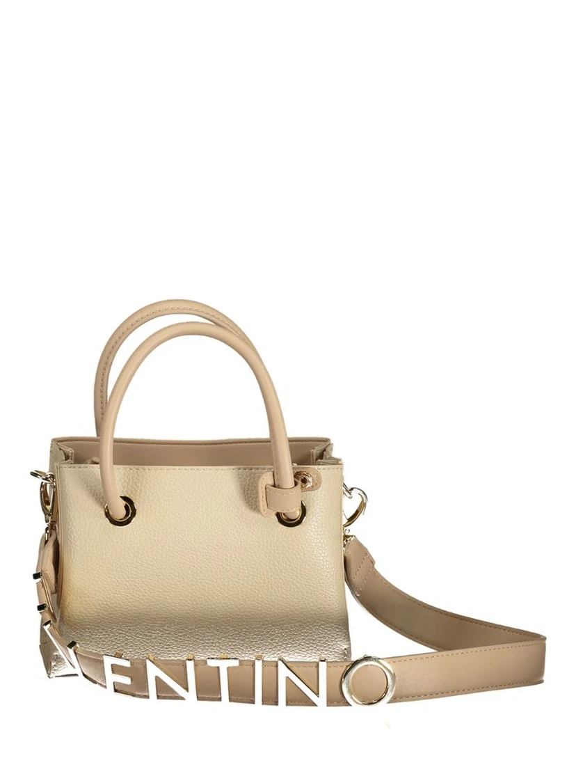 Beige Polyurethane Women Handbag