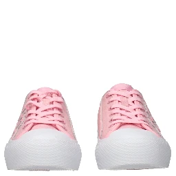 Pink Fabric Low Top Sneakers