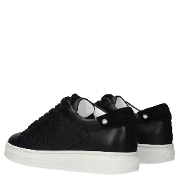 Black Leather Low Top Sneakers
