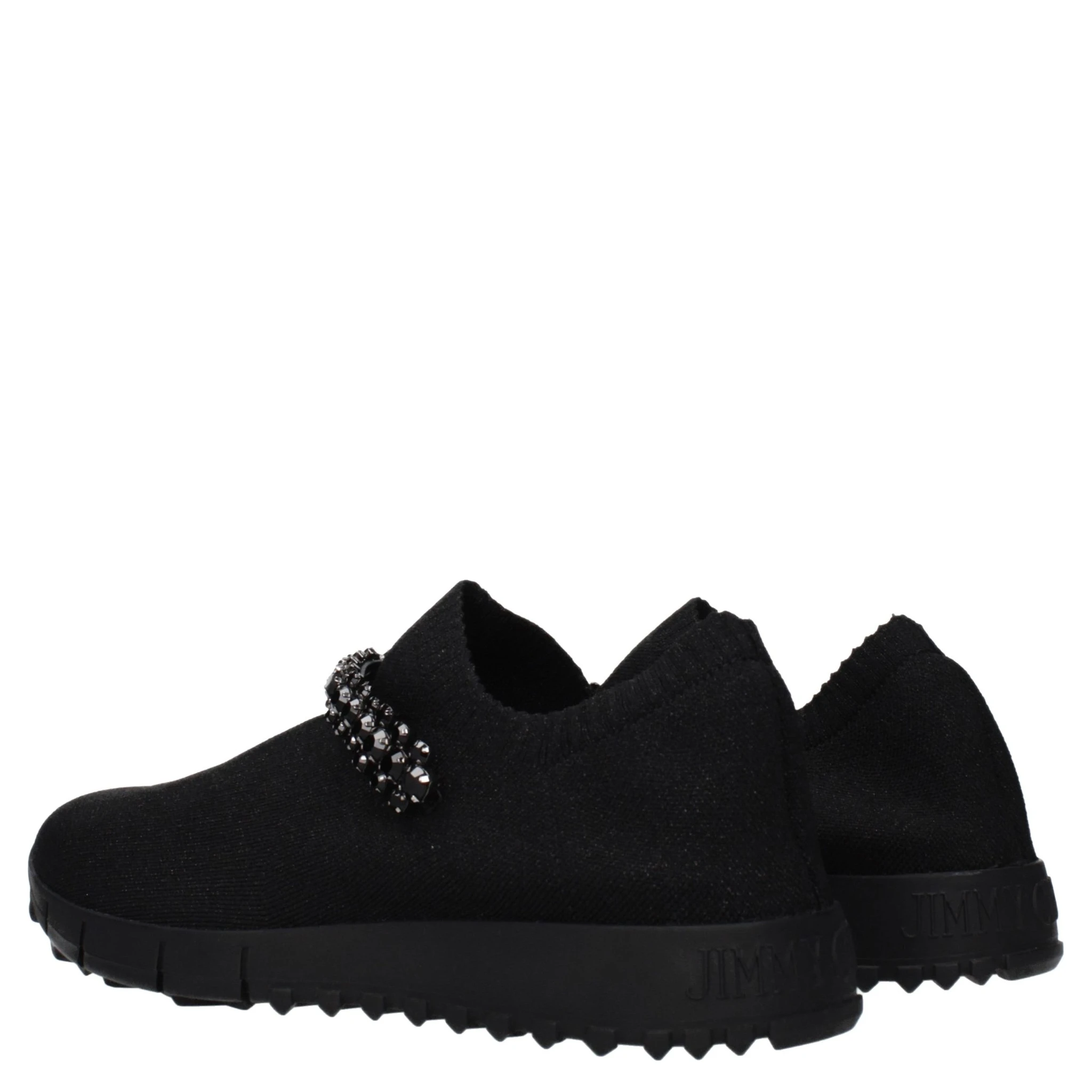 Black Fabric Slip-On Loafers