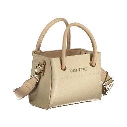 Beige Polyurethane Women Handbag