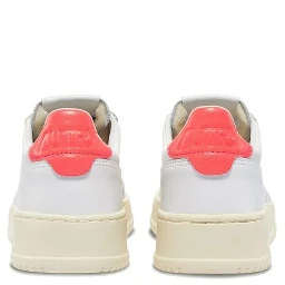 White Leather Low Top Sneakers