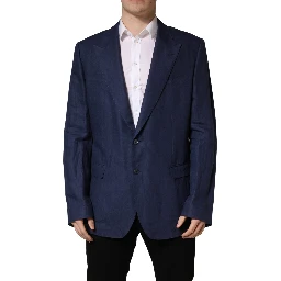 Blue Single Breasted 2 Button Suit Jacket