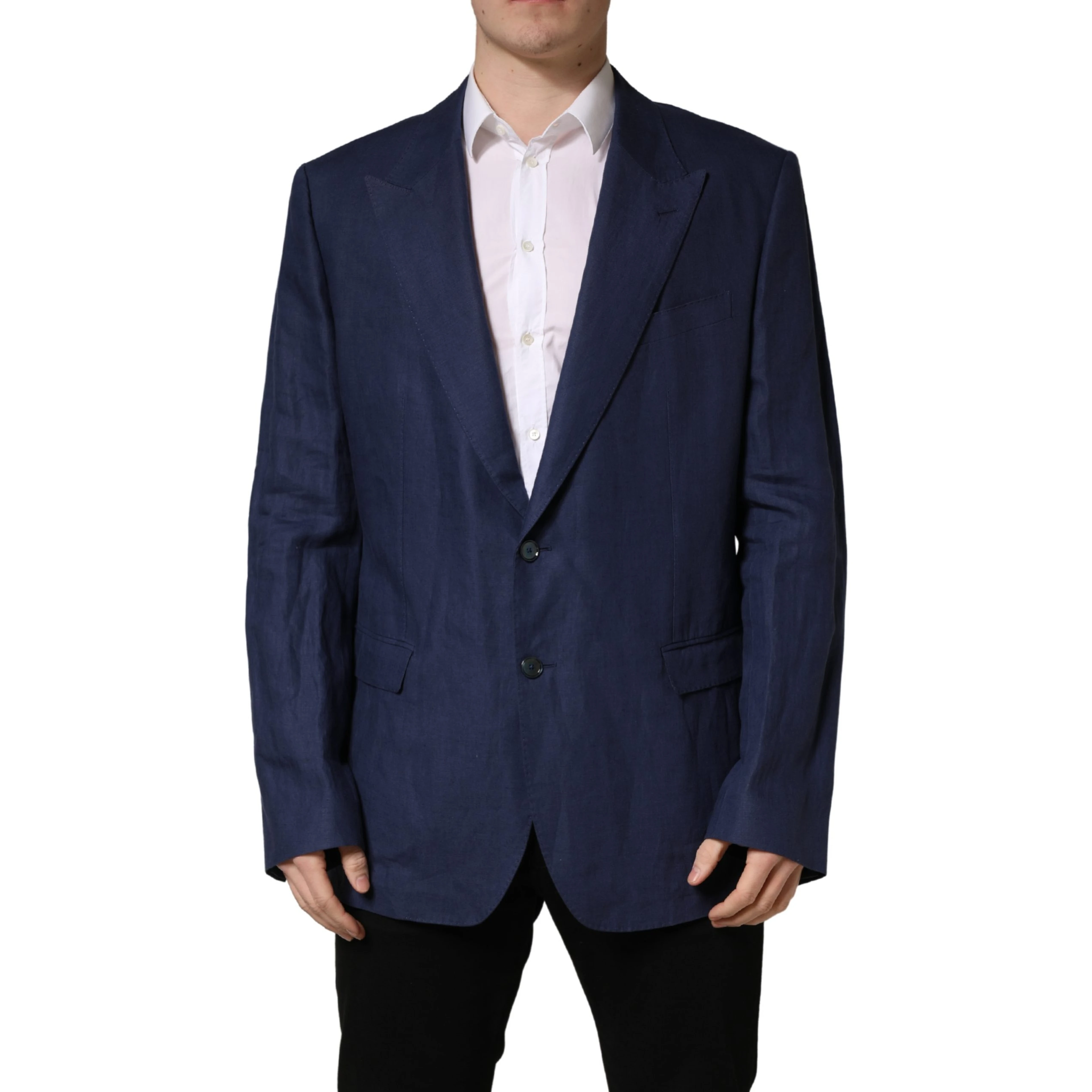 Blue Single Breasted 2 Button Suit Jacket