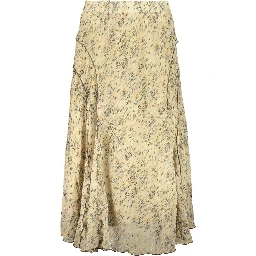 Beige Polyester Long Skirt