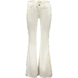 White Cotton Flared Jeans