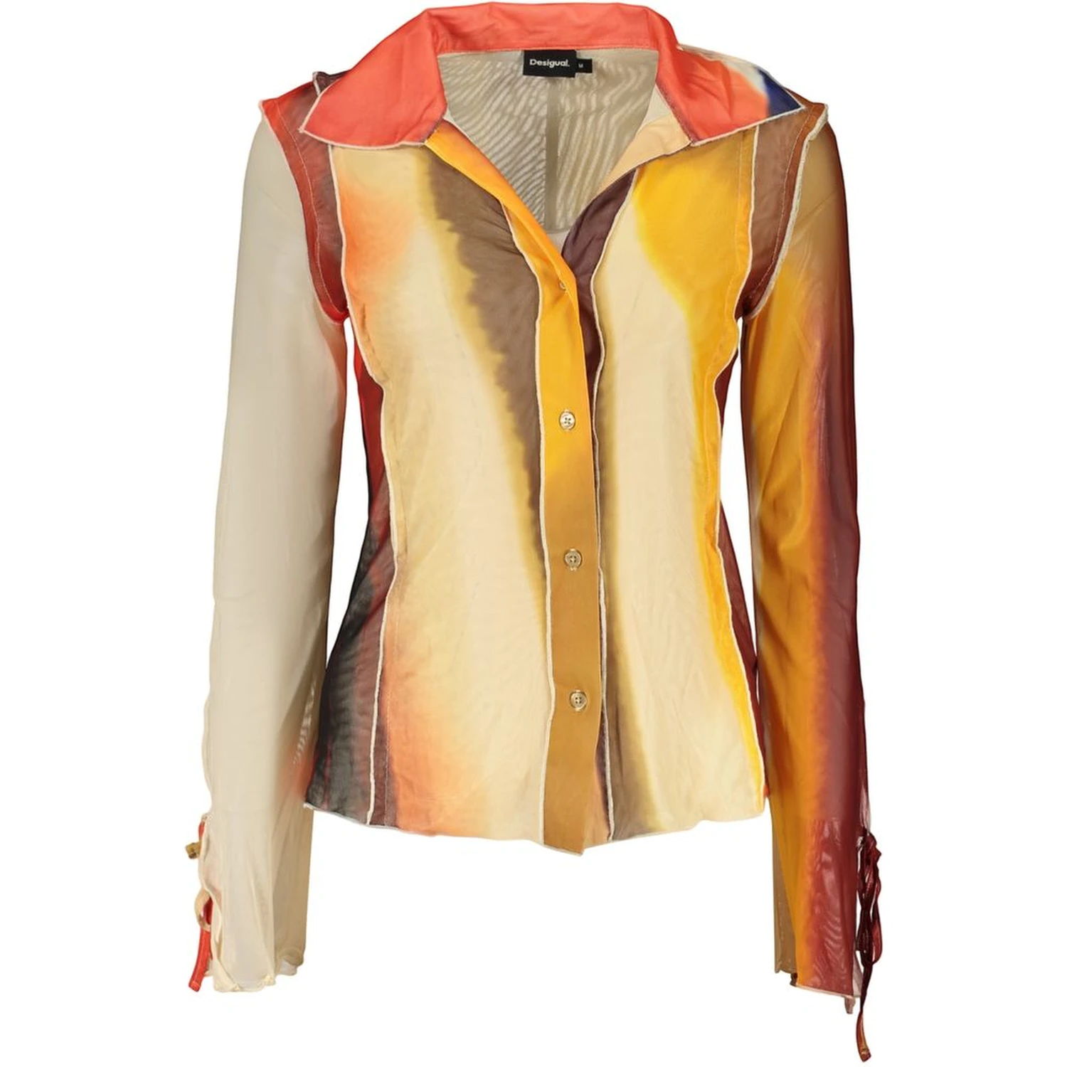 Beige Polyester Pattern Shirt