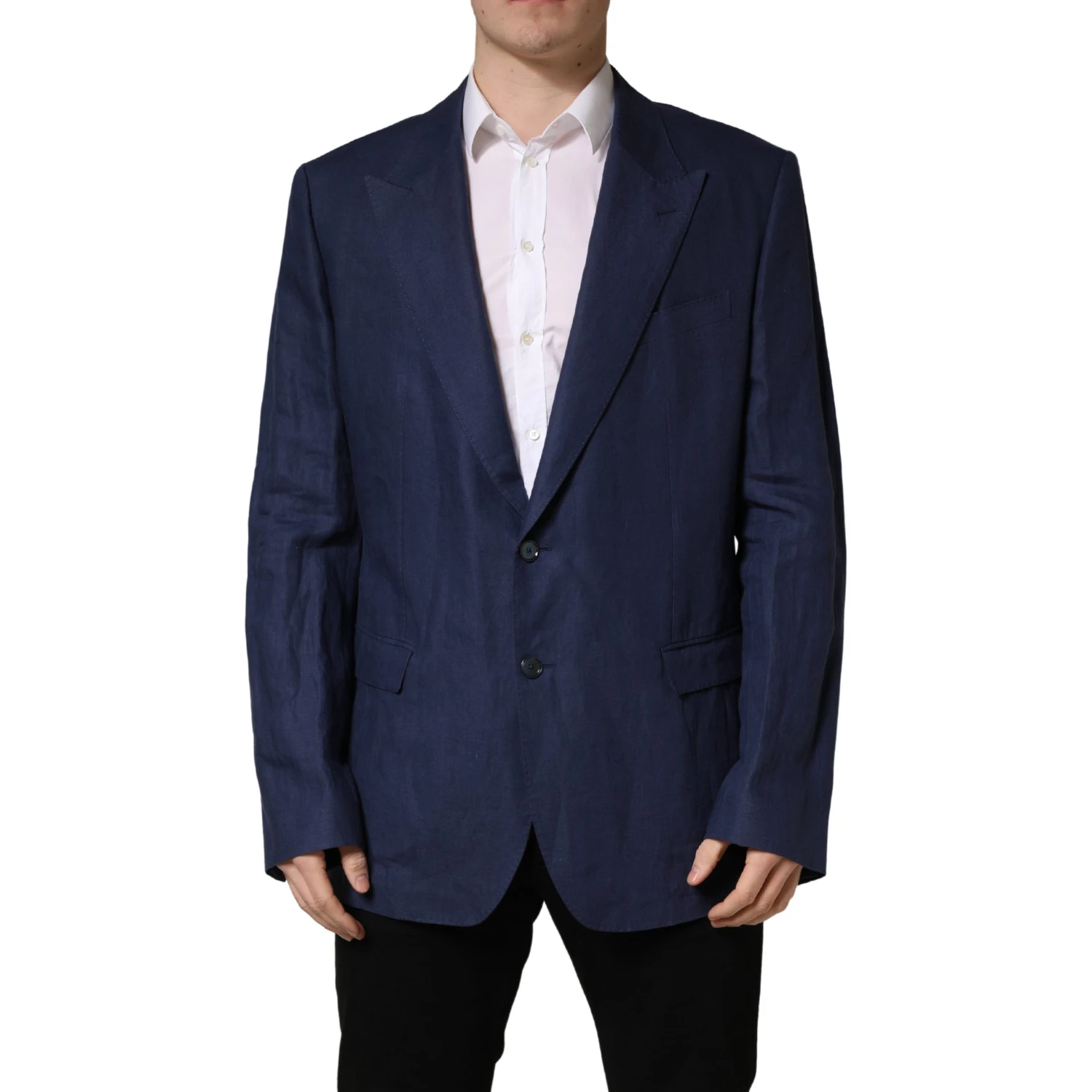 Blue Single Breasted 2 Button Suit Jacket