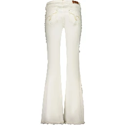 White Cotton Flared Jeans