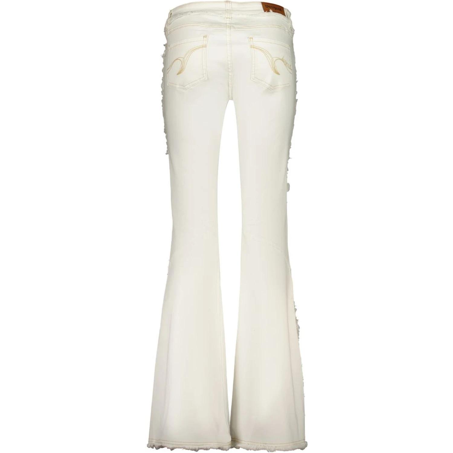 White Cotton Flared Jeans
