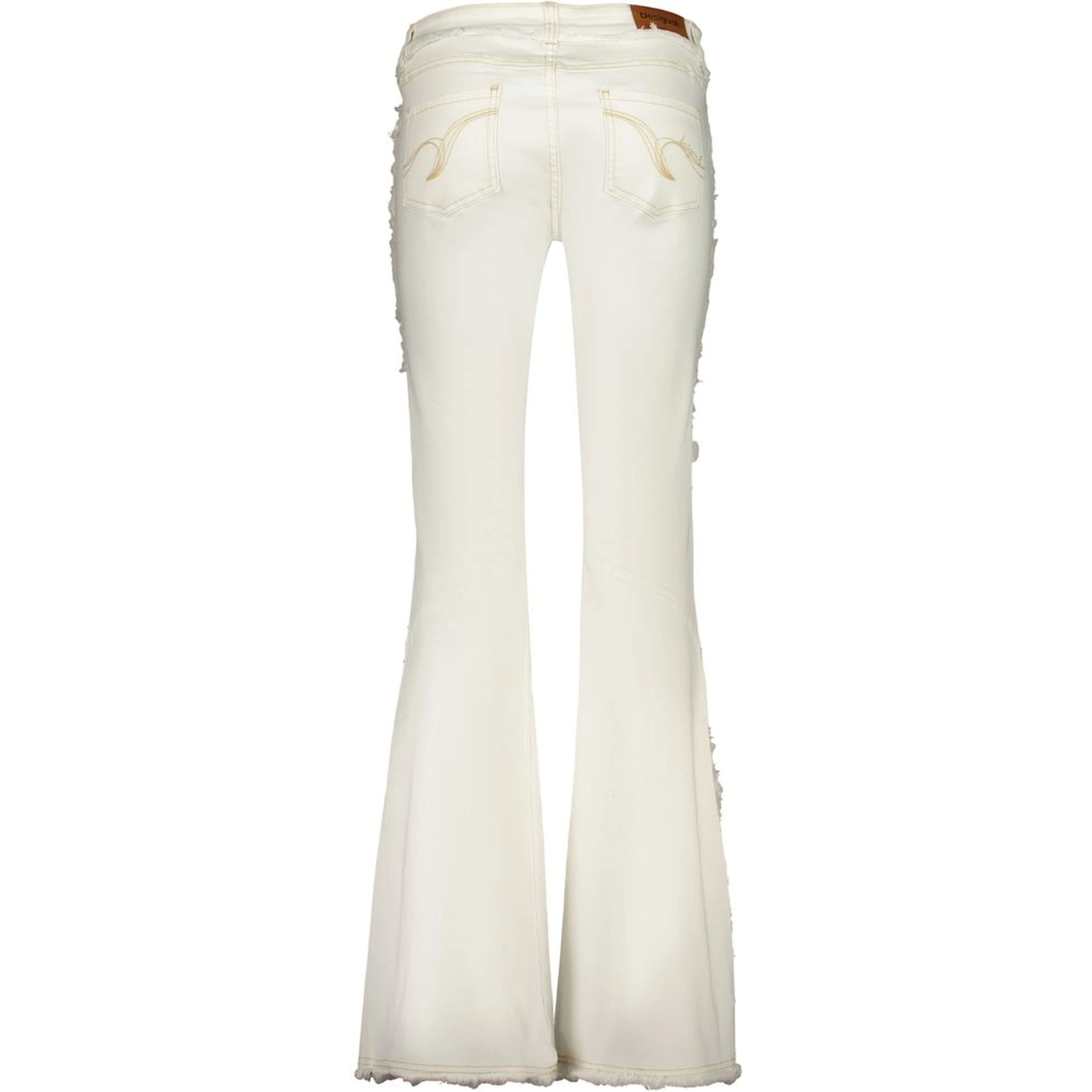 White Cotton Flared Jeans