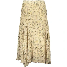 Beige Polyester Long Skirt
