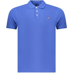 Blue Cotton Polo Shirt