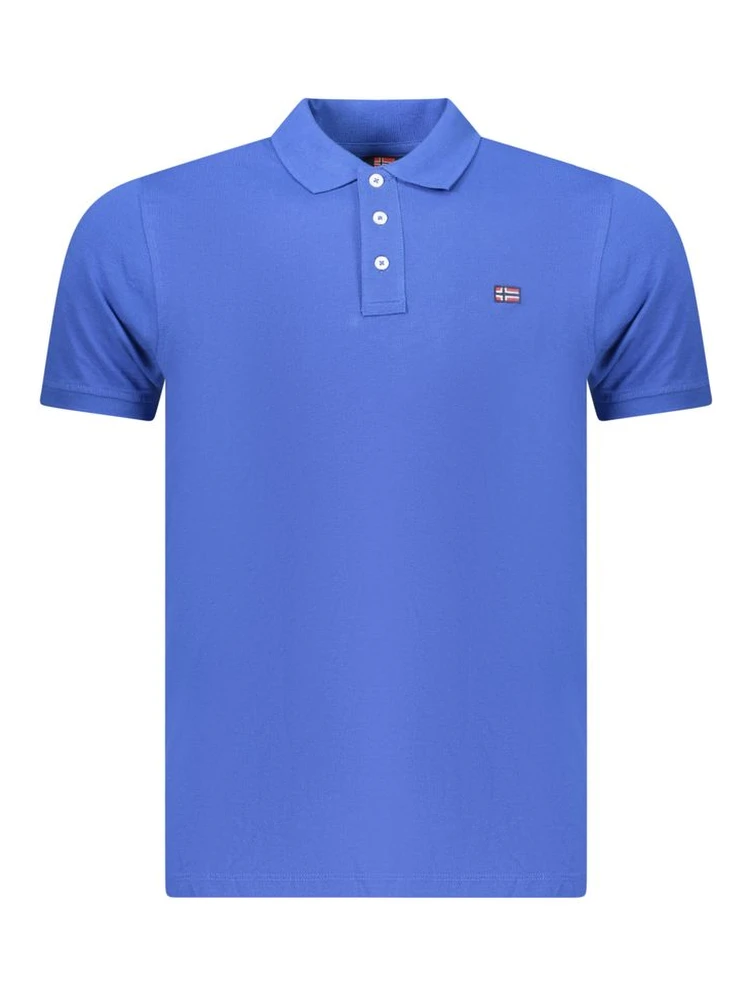 Blue Cotton Polo Shirt