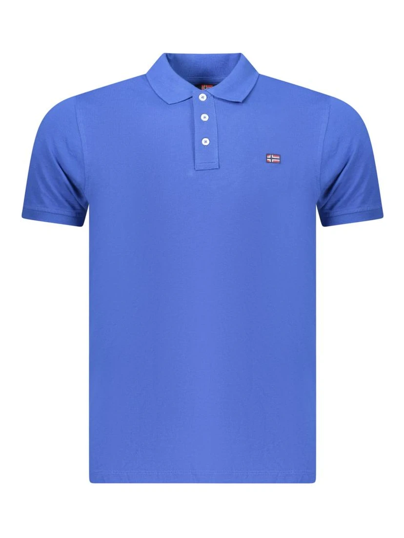 Blue Cotton Polo Shirt