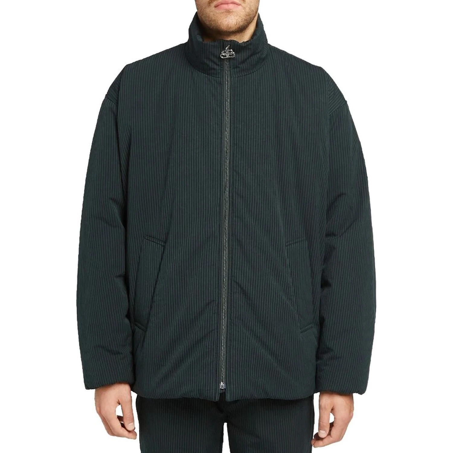 Black Cotton Full-Length Jacket