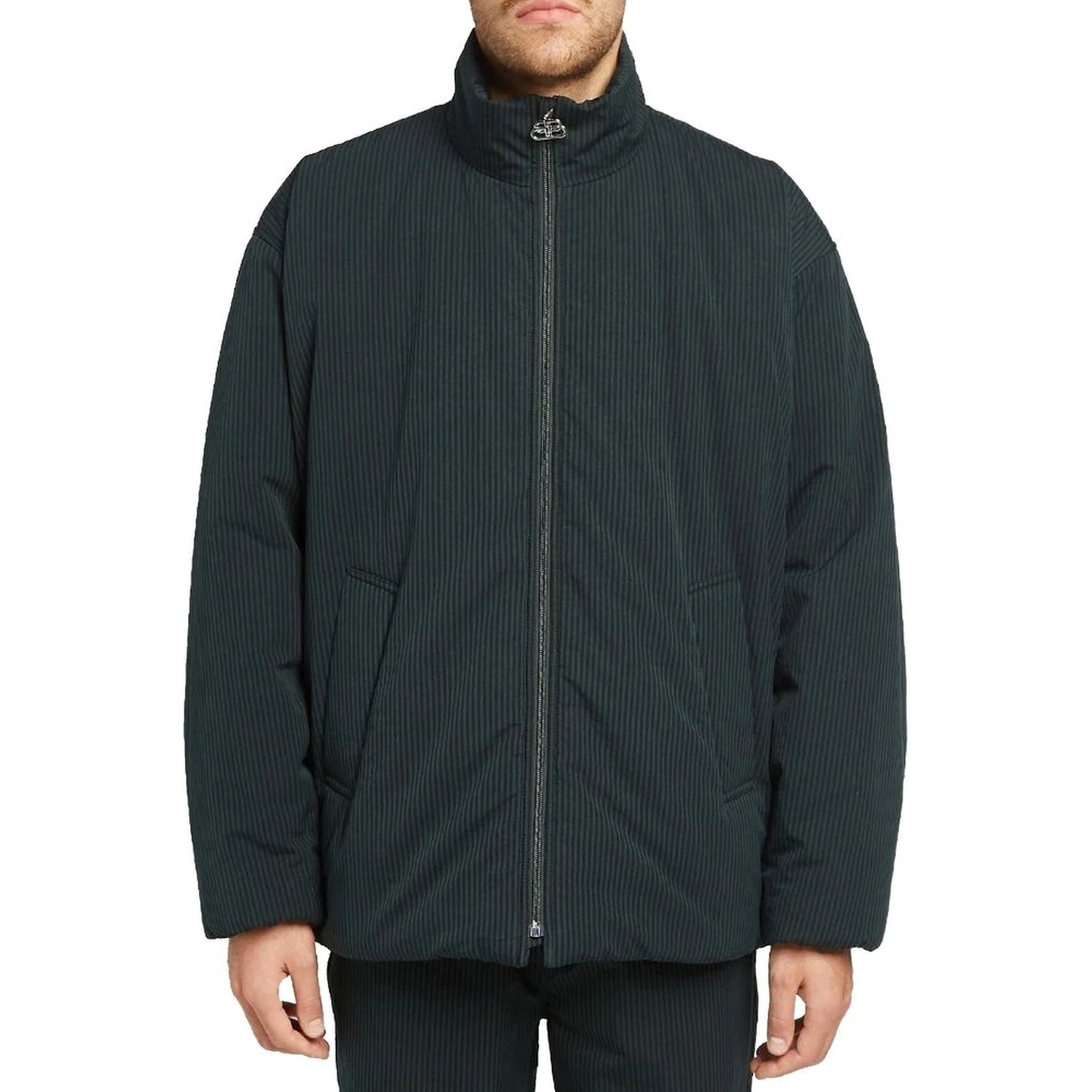 Black Cotton Full-Length Jacket