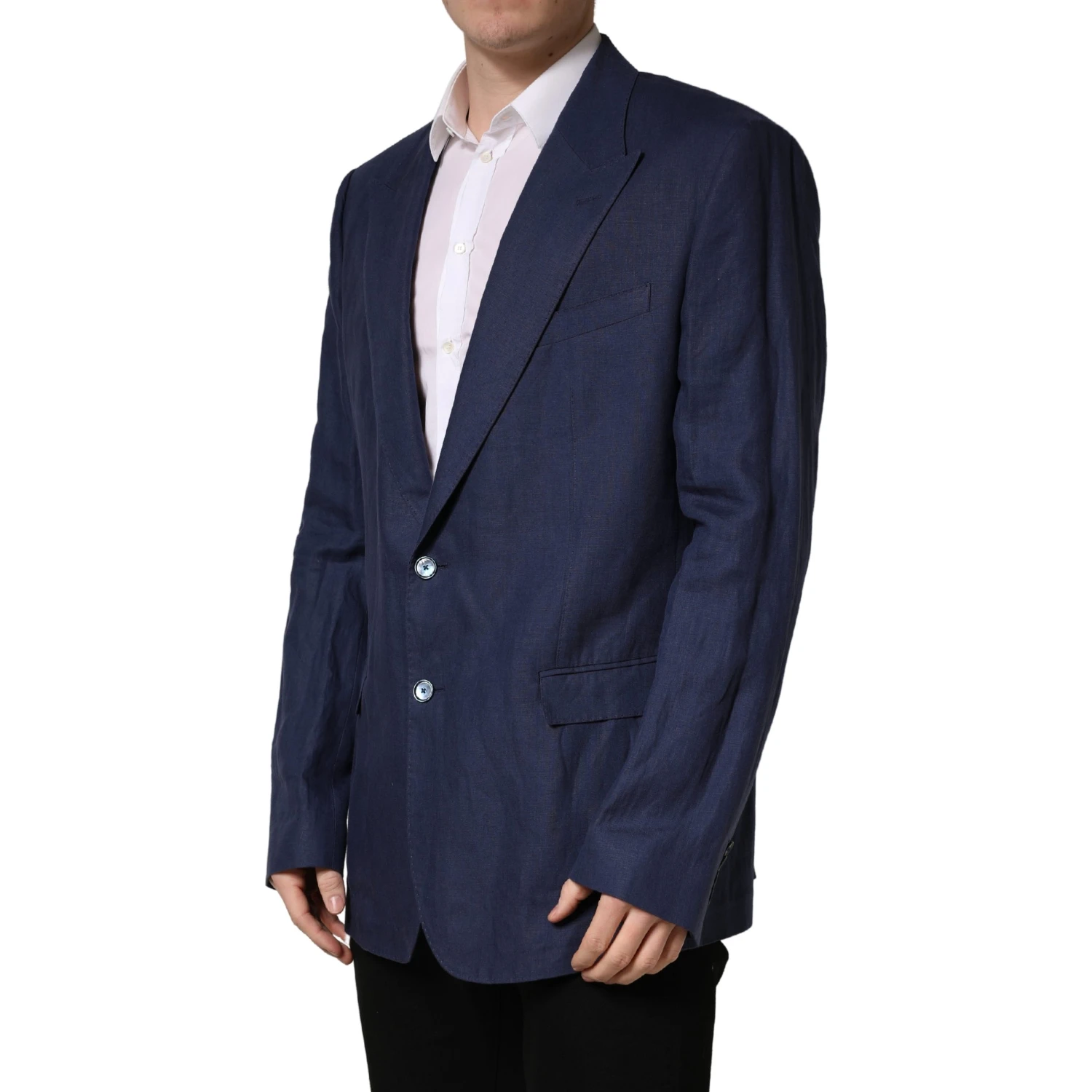Blue Single Breasted 2 Button Suit Jacket
