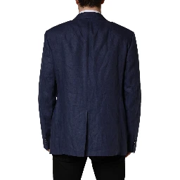Blue Single Breasted 2 Button Suit Jacket