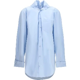 Blue Cotton Dress Shirt