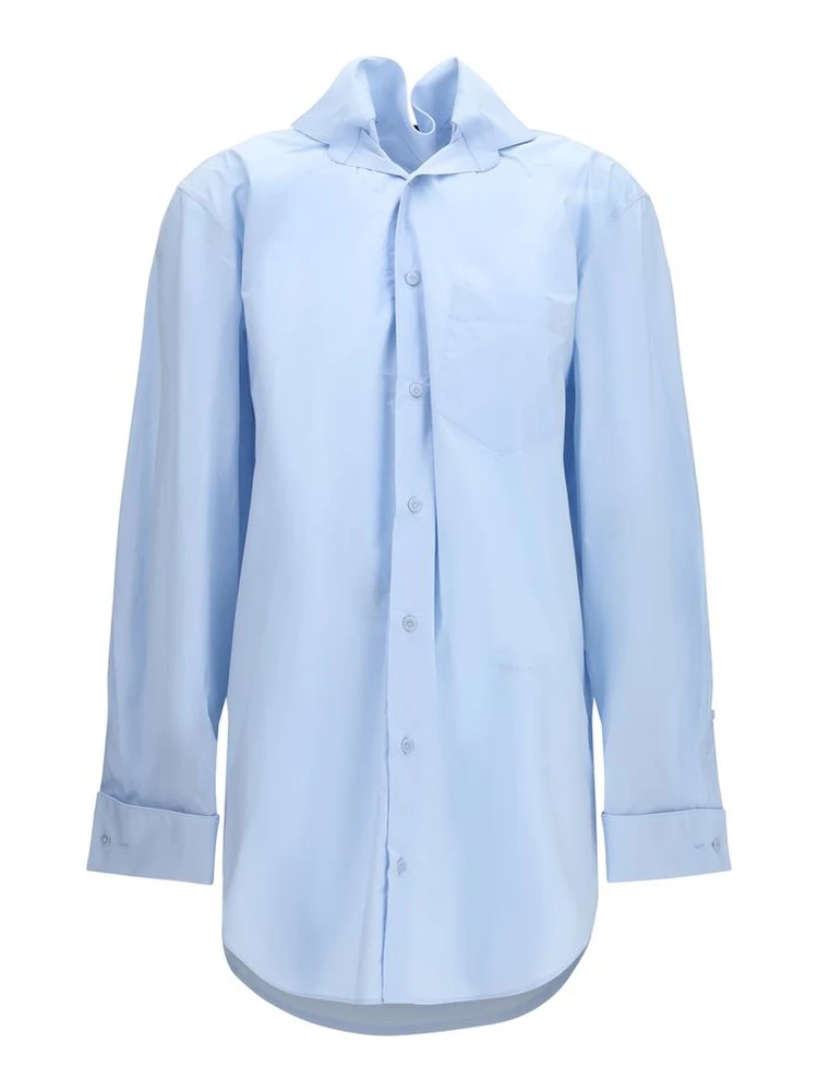 Blue Cotton Dress Shirt