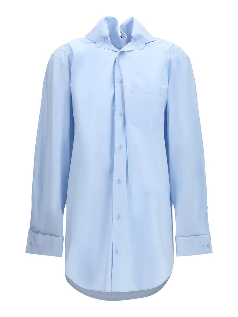 Blue Cotton Dress Shirt