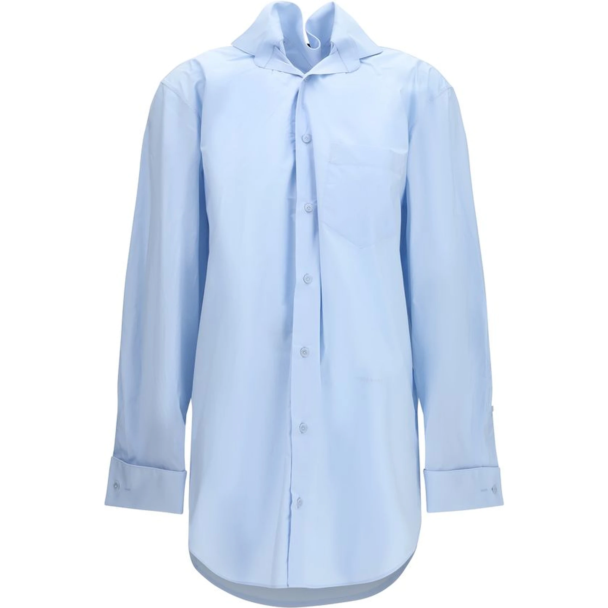 Blue Cotton Dress Shirt