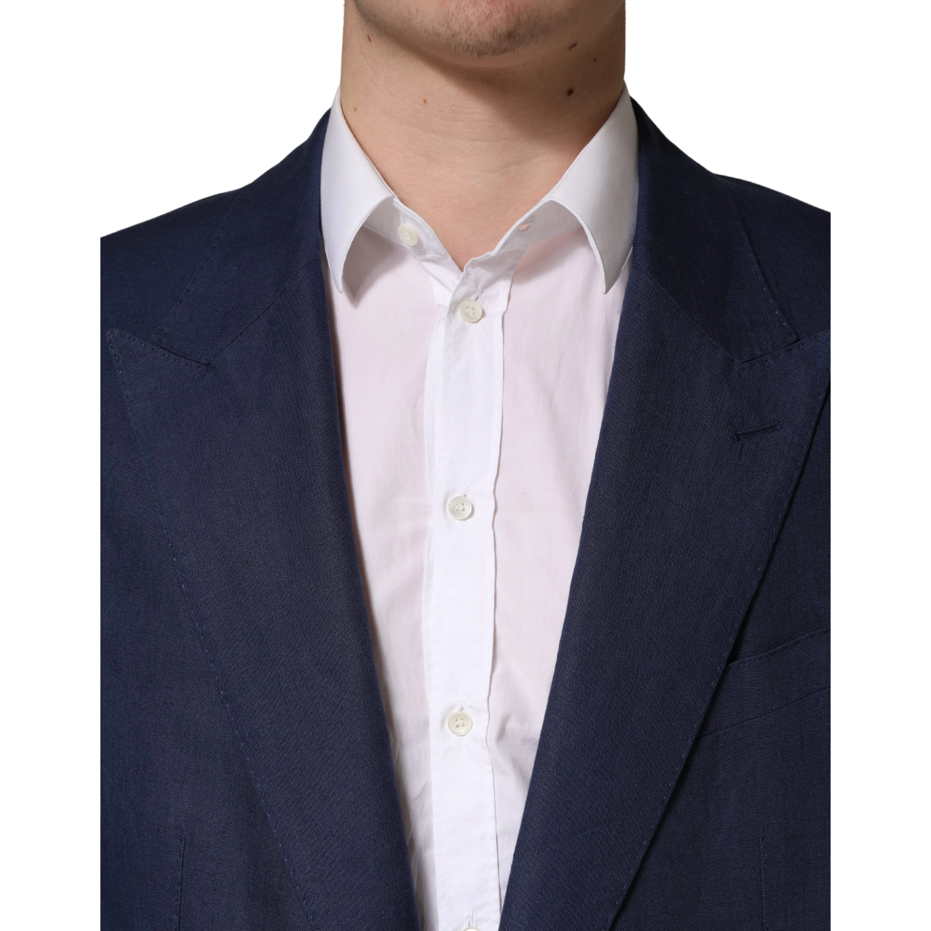 Blue Single Breasted 2 Button Suit Jacket