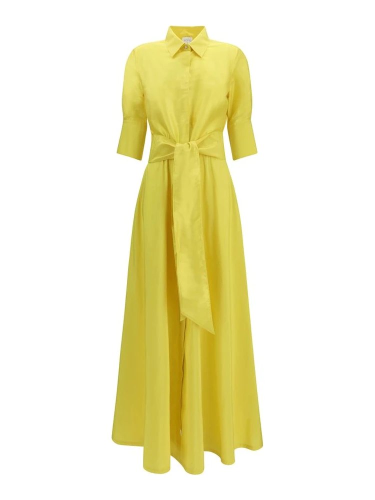 Bicolor Polyester Casual Dress