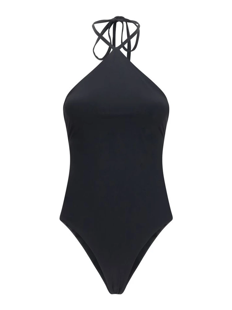 Black Polyamide One-Piece Swimsuit