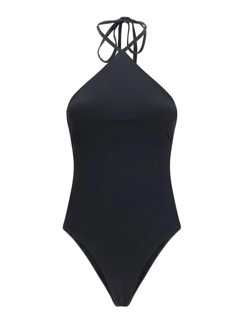 Black Polyamide One-Piece Swimsuit