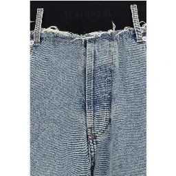 Blue Cotton High-Waisted Jean