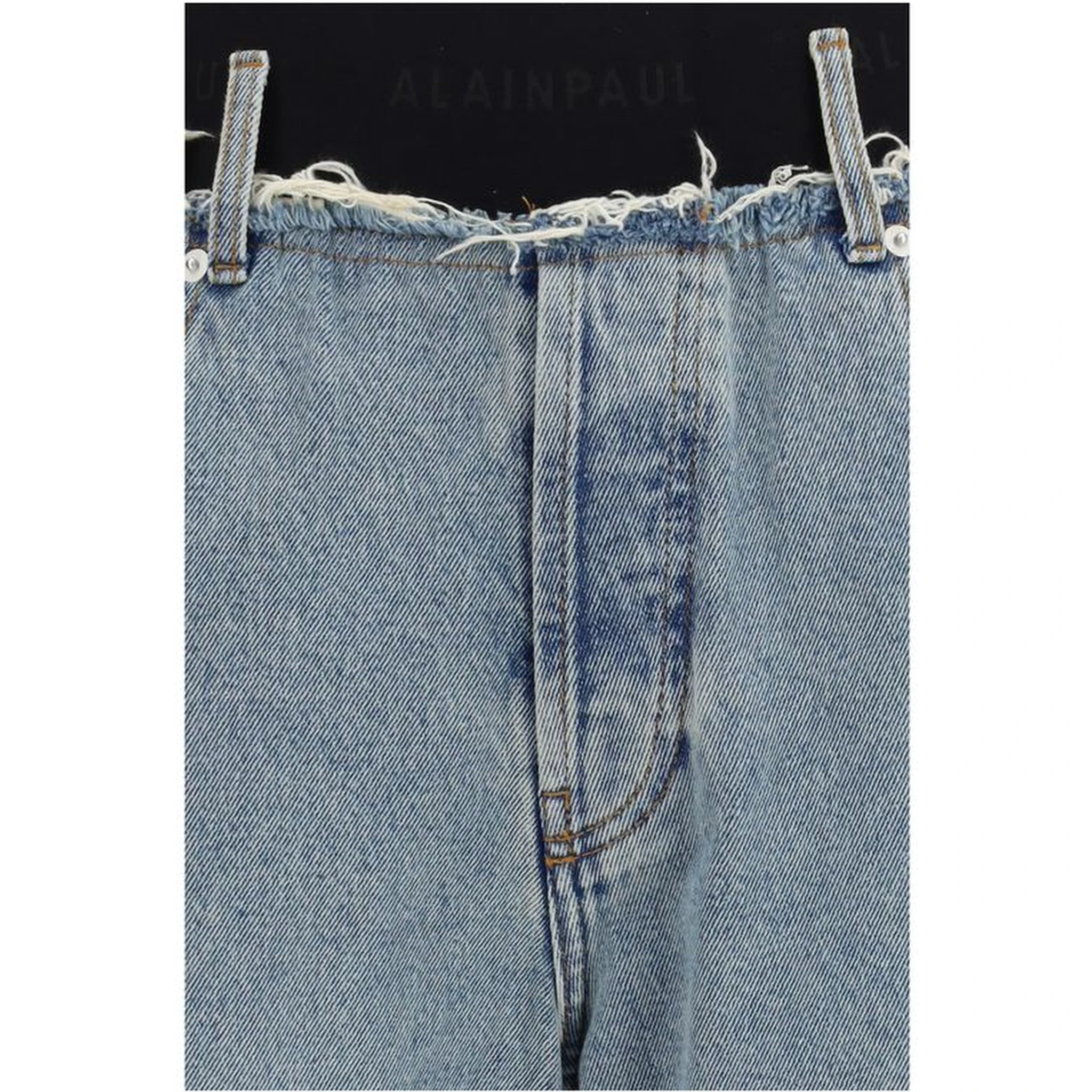 Blue Cotton High-Waisted Jean