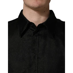 Black Ruffle Detail Semi Sheer Shirt Jacket
