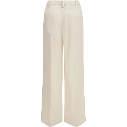 Beige Viscose Casual Pants
