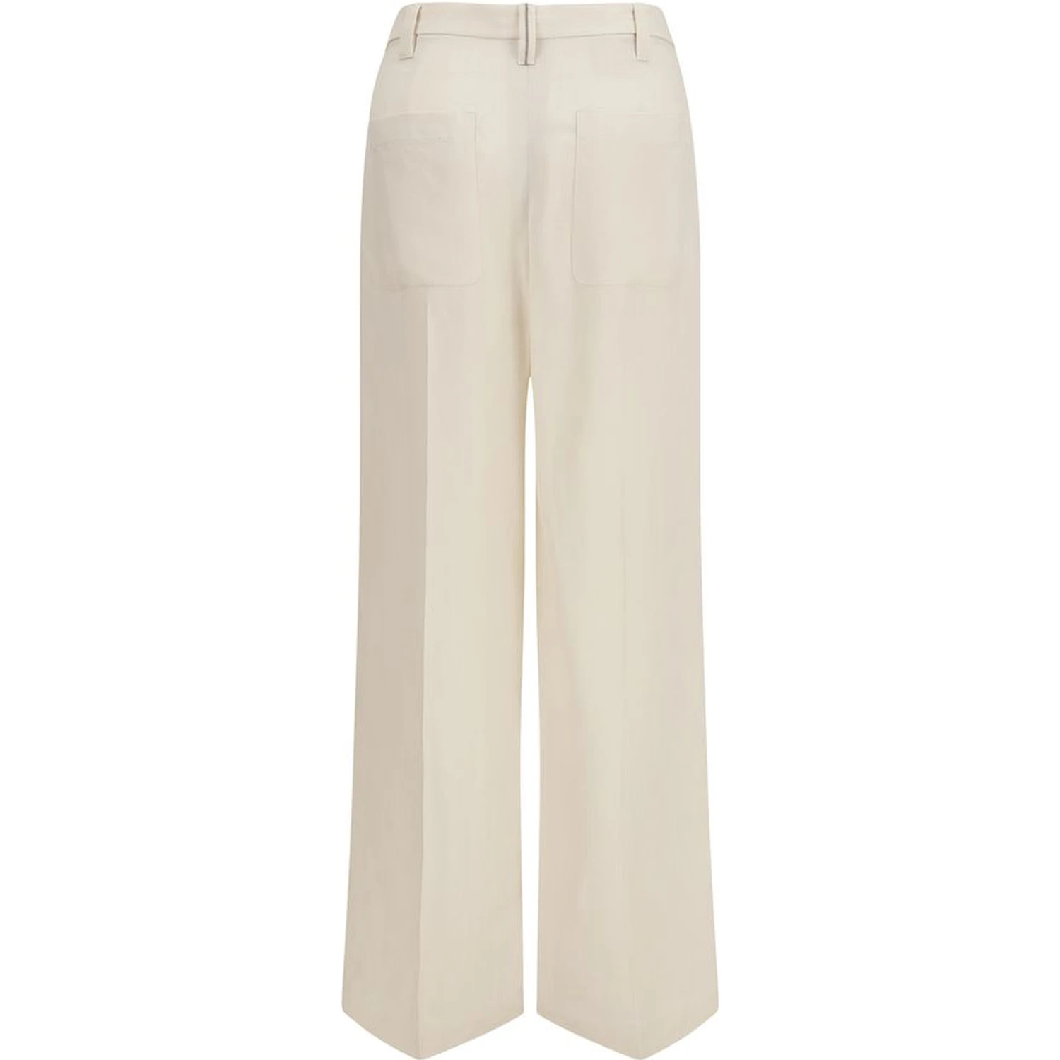 Beige Viscose Casual Pants